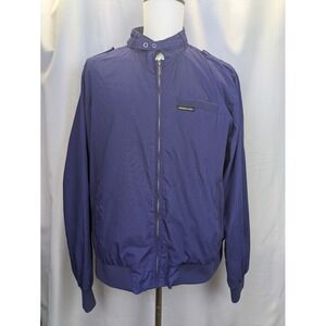 Vintage Members Only Jacket Blue Navy Racer Bomber Style Full Zip Men's Size XXL